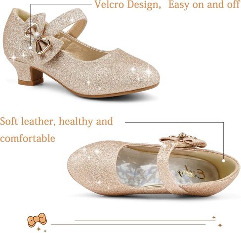 Eithy Girls Dress Shoes Low Heel Bow Princess Flats Toddler/Little Kid/Big Kid in Saudi Arabia
