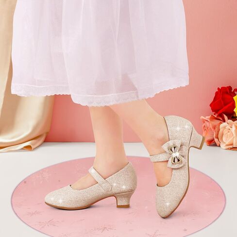 Eithy Girls Dress Shoes Low Heel Bow Princess Flats Toddler/Little Kid/Big Kid in Saudi Arabia