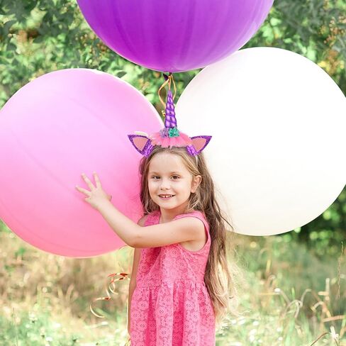 SUNOVELTIES 6 Pack Unicorn Horn Glitter Ears Flower Headband Birthday Party Favor Supplies in Kuwait
