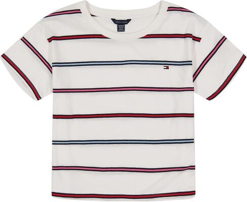 تي شيرت مخطط بأكمام قصيرة للفتيات من Tommy Hilfiger in Saudi Arabia