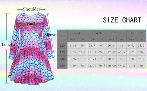 JESKIDS Little Girls Long Sleeve Dress Tie Dye/Unicorn/Flamingo Dress Twirl Swing Party Dresses with Pockets in Kuwait