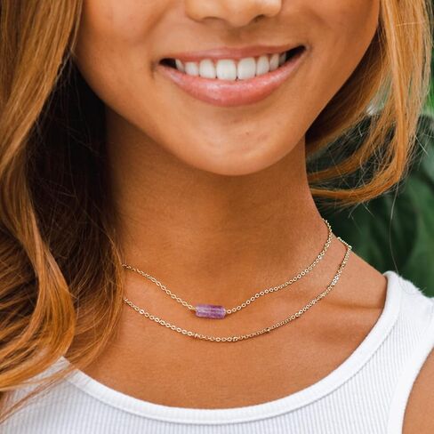 عقد من حجر اللوتس ولونا ستون أوف ذا إيرث الذهبي الأنيق من حجر الشفاء (الزبرجد، الجمشت، الكوارتز الأبيض، الأمازونيت، العقيق الدانتيل الأزرق) in Kuwait