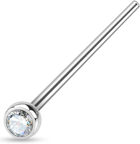 Forbidden Body Jewelry 18-20g Surgical Steel 2mm Press Fit CZ Fishtail Custom Bend Nose Stud in Saudi Arabia