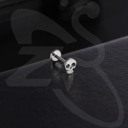 ZS ASTM F136 تيتانيوم 16G 8 مم مجوهرات ثقب للمحار، الزنمة، اللولب، الشفاه، اللابريت، شحمة الأذن - حلق غضروف مسطح خلفي لا يسبب الحساسية in Kuwait