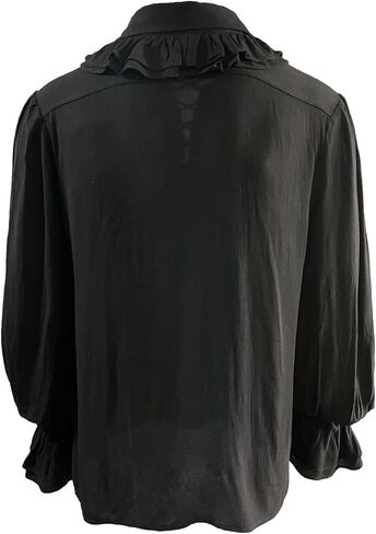 قميص VOREING الرجالي المكشكش من عصر النهضة التنكري، قميص قرصان Steampunk من العصور الوسطى in Kuwait