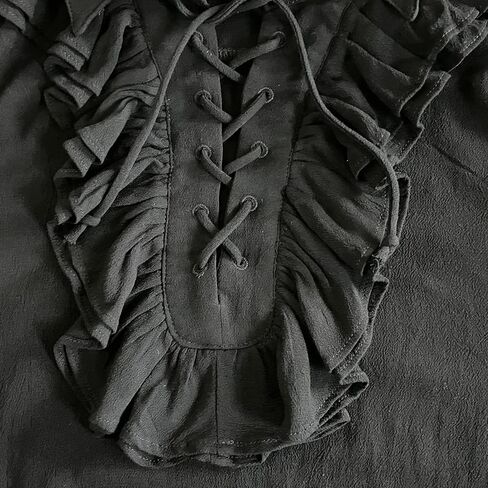 قميص VOREING الرجالي المكشكش من عصر النهضة التنكري، قميص قرصان Steampunk من العصور الوسطى in Kuwait