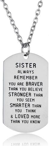 Always Remember You Are Braver Than You Believe Inspirational Necklace For Family Member in Kuwait