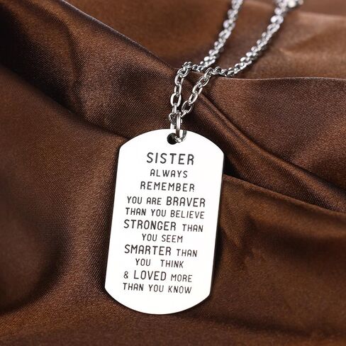 Always Remember You Are Braver Than You Believe Inspirational Necklace For Family Member in Kuwait
