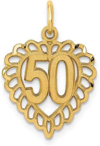 Solid 14k Yellow Gold 50 in Heart Charm Pendant - 22mm x 15mm in Saudi Arabia