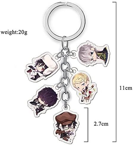 سلسلة مفاتيح ناكاهارا تشويا انيمي بونغو كوسبلاي دازاي اوسامو ستراي للكلاب من اليبوي، متعددة الالوان، مقاس M, متعدد الألوان in Kuwait