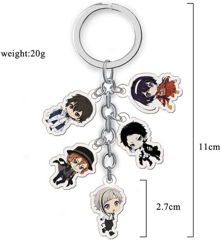 سلسلة مفاتيح ناكاهارا تشويا انيمي بونغو كوسبلاي دازاي اوسامو ستراي للكلاب من اليبوي، متعددة الالوان، مقاس M, متعدد الألوان in Kuwait