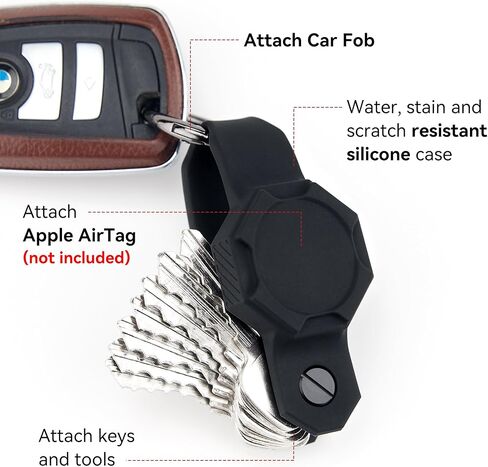 Citymore -Compact Key Holder for Apple Airtag（2 Pack） Key Organizer Keychain case, Soft and Durable Liquid Silicone, Scratch Resistance, Shock Absorption, Includes Keyring to Attach Car Key Fob in Kuwait