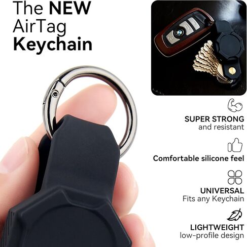 Citymore -Compact Key Holder for Apple Airtag（2 Pack） Key Organizer Keychain case, Soft and Durable Liquid Silicone, Scratch Resistance, Shock Absorption, Includes Keyring to Attach Car Key Fob in Kuwait