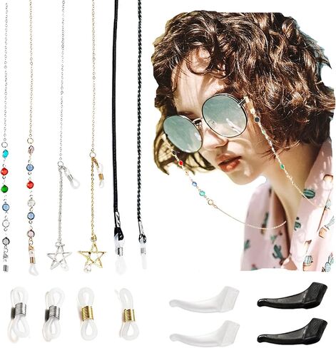 سلاسل النظارات، 10 قطع حزام قلادة النظارات مطرز، حبل للنظارات للنساء، حزام حامل النظارات الشمسية in Kuwait