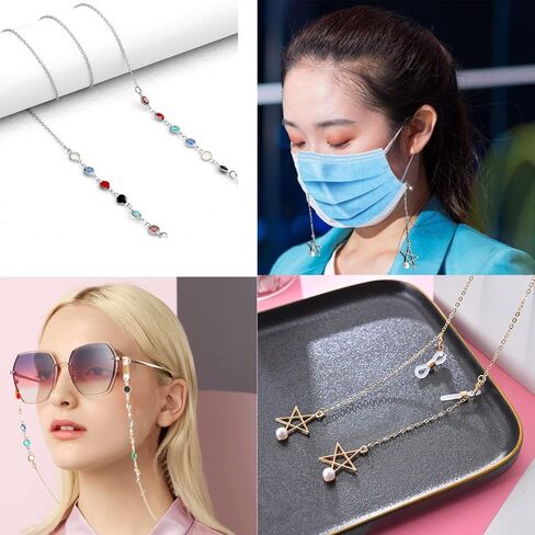 سلاسل النظارات، 10 قطع حزام قلادة النظارات مطرز، حبل للنظارات للنساء، حزام حامل النظارات الشمسية in Kuwait