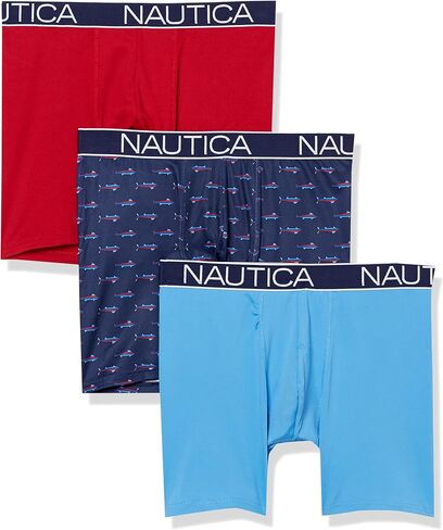 بوكسر رجالي من Nautica مصنوع من البوليستر المصقول مكون من 3 قطع in Kuwait