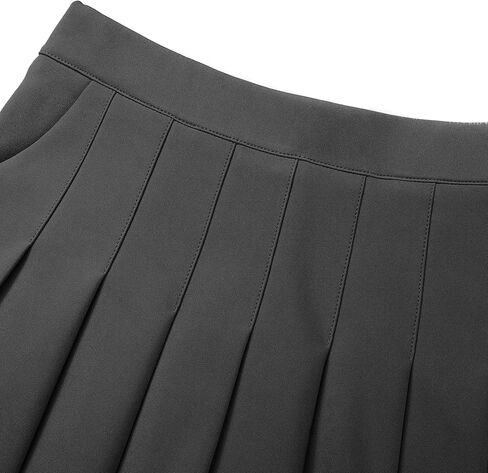 تنورة مطوية من Goodswsw - متزلج عالي الخصر، تنس، زي مدرسي، تنانير قصيرة مع شورت - جيوب خصر مرنة (as1، ألفا، م، عادي، عادي، رمادي) in Kuwait