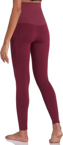 سراويل يوجا مبطنة بالصوف للأمومة نشطة للنساء فوق البطن للتمرين في الشتاء الدافئ السميك للحمل مع جيوب in Kuwait