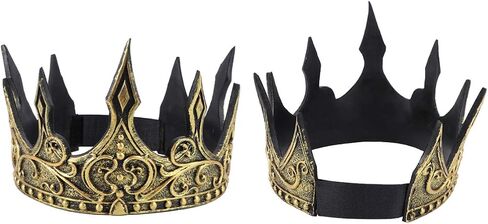 NUOBESTY Halloween Crown Headdress PU Foam 3D Royal Medieval King Crown Antique Tiara Headband for Halloween Party Cosplay Show Props نمط عشوائي in Kuwait