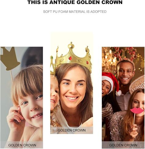 NUOBESTY Halloween Crown Headdress PU Foam 3D Royal Medieval King Crown Antique Tiara Headband for Halloween Party Cosplay Show Props نمط عشوائي in Kuwait