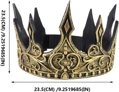 NUOBESTY Halloween Crown Headdress PU Foam 3D Royal Medieval King Crown Antique Tiara Headband for Halloween Party Cosplay Show Props نمط عشوائي in Kuwait