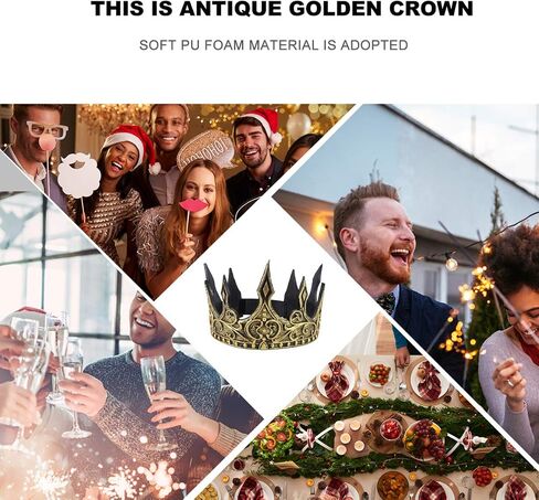 NUOBESTY Halloween Crown Headdress PU Foam 3D Royal Medieval King Crown Antique Tiara Headband for Halloween Party Cosplay Show Props نمط عشوائي in Kuwait