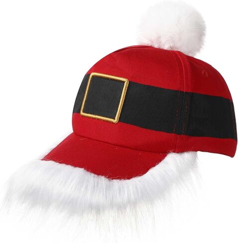 Santa Baseball Cap Unisex Christmas Hats Vintage Christmas Baseball Caps with Pom Ball Adjustable Santa Hat for Men Women Holiday, Red White in Saudi Arabia