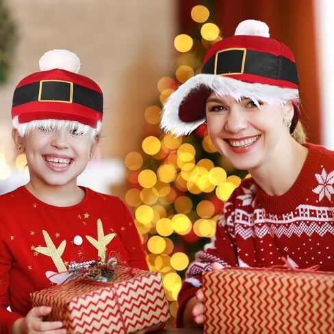 Santa Baseball Cap Unisex Christmas Hats Vintage Christmas Baseball Caps with Pom Ball Adjustable Santa Hat for Men Women Holiday, Red White in Saudi Arabia