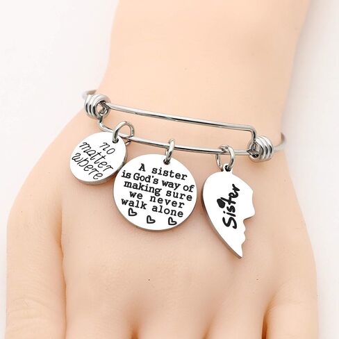 اساور دائرية دائرية بتصميم قلب مكسور للابنة الاخت من جيه كيو فين بتصميم دائري من المعدن, Round, معدن, ان ايه in Kuwait