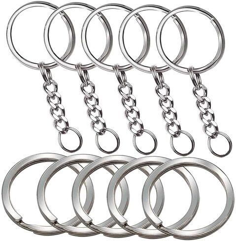 مفتاح الملك ليانجيري، حلقات سلسلة مفاتيح معدنية حلقات سلسلة مفاتيح قابلة للفصل، حلقة مفاتيح صغيرة الحجم مع سلاسل للنساء والرجال 10 قطع in Kuwait
