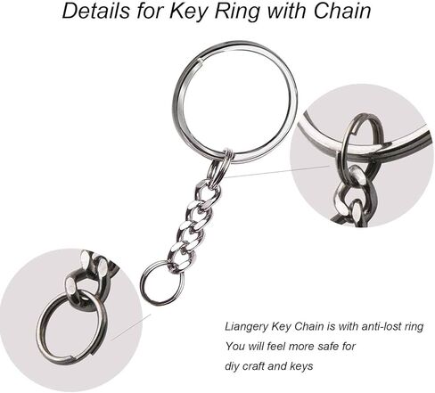 مفتاح الملك ليانجيري، حلقات سلسلة مفاتيح معدنية حلقات سلسلة مفاتيح قابلة للفصل، حلقة مفاتيح صغيرة الحجم مع سلاسل للنساء والرجال 10 قطع in Kuwait