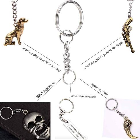 مفتاح الملك ليانجيري، حلقات سلسلة مفاتيح معدنية حلقات سلسلة مفاتيح قابلة للفصل، حلقة مفاتيح صغيرة الحجم مع سلاسل للنساء والرجال 10 قطع in Kuwait