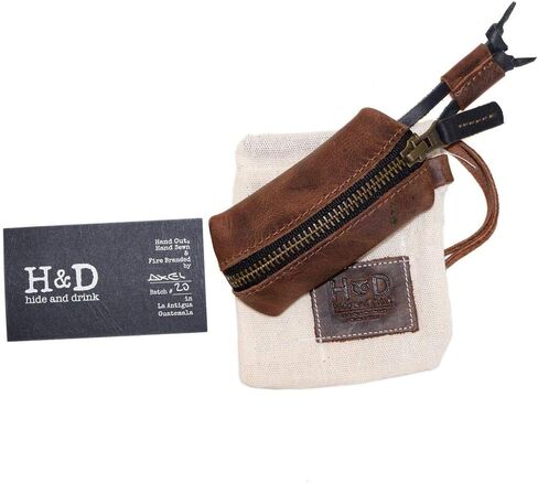 Hide & Drink, Leather Key Pouch/Key Rings/Keychain/Holder/Case/Organizer, Handmade Includes 101 Year Warranty :: Bourbon Brown in Saudi Arabia