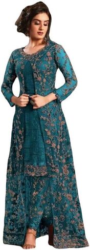 ShopNstyle جاهز للارتداء على الطراز الباكستاني ملابس عرقية مطرزة من تصميم Koti Salwar Kameez Salwar Suit للنساء in Kuwait