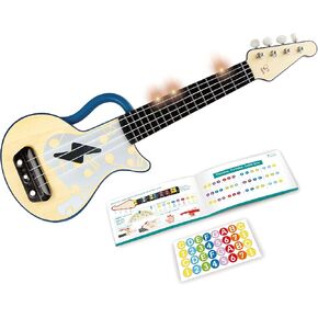 Hape Learn with Lights Electronic Ukulele Red | Leaning and Band Mode | Musical Instrument