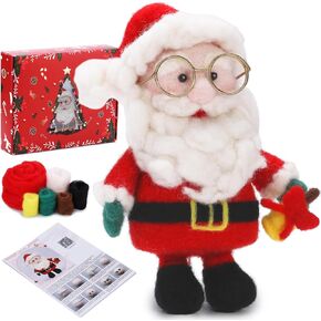 مجموعة تلبيد إبرة WONVOC، مجموعة تلبيد الصوف للمبتدئين، أدوات ومستلزمات تلبيد إبر كاملة مع صوف متجول، إبر التلبيد، وسادة، تعليمات، رجل يبلغ من العمر عيد الميلاد in Kuwait