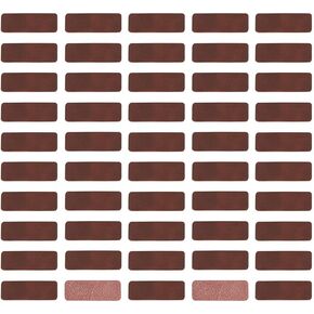 OLYCRAFT 40Pcs Leather Tags Leather Blank Cow Ear Tag 3x2 Inch Leather Labels with Hole Blank PU Leather Tags for Stamping DIY Labels Jeans Bags Accessories DIY Jewelry Crafts - Peru & Brown