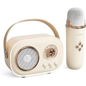 Baolira Portable Karaoke Machine,Speaker with Microphone,Karaoke Machine for Kids and Adults,Birthday Gifts for 12 Year Old Girls,Music Player Toys for Boys Girls (White)