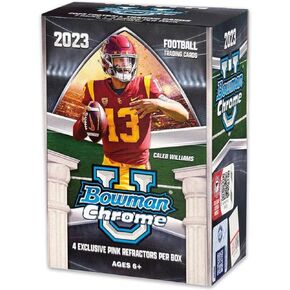 2023 Bowman Chrome University Football Card Blaster Box - 28 Football Cards - Look for Caleb Williams, Drake Maye, Shedeur Sanders, Marvin Harrison Jr and More!! in Kuwait