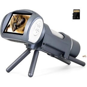 LINKMICRO LM012 Pocket Microscope for Kids, 2'' LCD 300X Portable Microscope for Kids 8-12 with Screen, STEM Toy Gift for Boys Girls, Photo and Video, Prepared Slides, 8GB SD Card