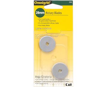Omnigrid 28mm Refills, 2, Tungsten-Carbon Steel Rotary Blades, 28 mm, 2-Pack, Silver, 2 Count, (2046)