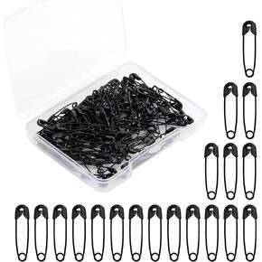 Safety pins 150pcs 19mm Safety pins for Clothes for Clothing Sewing Handicrafts Quilting Jewelry Making，Black Hijab pins (Black)