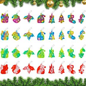 JDSTY 24 Pack Christmas Mini Pop Fidget Toy Pack for Kids Girls Boys Toddlers Christmas Stocking Stuffers Party Favors Gifts Stress Relief