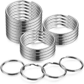 YHYZ 1 Inch Key Rings Bulk (60pcs, Round), 25mm Sliver Metal Spilt Key Rings, for Kechain chain/dog collar tag/DIY Craft Jewelry Making/Car Key