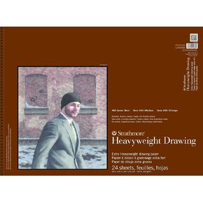 Strathmore 400 Series Heavyweight Drawing Paper Pad, Top Wire Bound, 18x24 inches, 24 Sheets (100lb/163g) - Artist Paper for Adults and Students - Charcoal, Colored Pencil, Ink, Pastel, Marker in Kuwait
