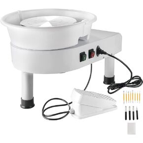 آلة تشكيل عجلة الفخار 25 سم من MAOPINER 350 وات أداة طين كهربائية ذاتية الصنع مع دواسة قدم وحوض قابل للفصل للأعمال الفنية المصنوعة من السيراميك in Kuwait