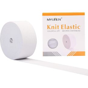 MYUREN 1 Inch by 20 Yard Black Heavy Stretch High Elasticity Elastic Spool Knit Elastic Bands for Sewing in Kuwait