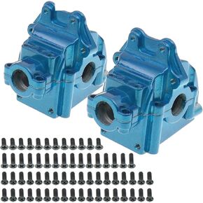 Treehobby 2PCS Metal Front and Rear Differential Gearboxes Housing Cover Compatible with WLtoys 1/14 144010 144001 144002 1/12 124016 124017 124018 124019 RC Car Upgrades Parts (Red)