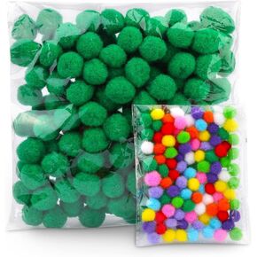 [250 قطعة] 150 كرة بوم سوداء مقاس 1 بوصة + 100 كرة بوم بوم متعددة الألوان، كرات بوم صغيرة متنوعة لمشاريع الحرف اليدوية وديكورات الحرف اليدوية الإبداعية in Kuwait