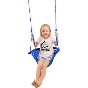 JKsmart Swing Seat for Kids Heavy Duty Rope Play Secure Children Swing Set,Perfect for Indoor,Outdoor,Playground,Home,Tree,with Snap Hooks and Swing Straps,440 lbs Capacity, Light Brown